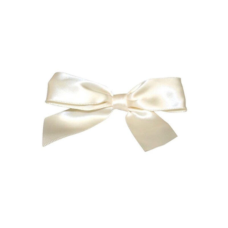 JAM Paper Satin Bows, Ivory, 100/Pack (52640349211) image 1