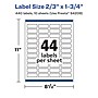 Avery Laser/Inkjet Multipurpose Labels, 1.75" x 0.6667", Glossy Clear, 440/Pack (94209)~#|#~BF941981-DB64-422A-AAD049B9D5099D70_sc7