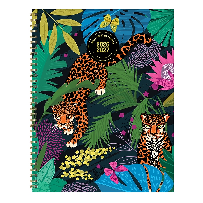 2026-2027 TF Publishing In the Jungle 9" x 11" Academic Weekly & Monthly Planner, Paperboard Cover (AY27-9706) image 1