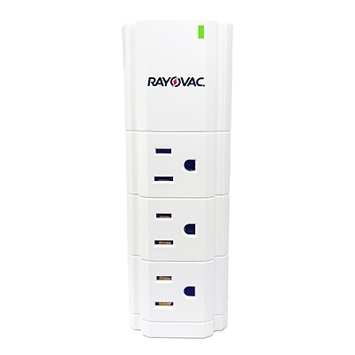 RAYOVAC 9-Outlet 2-USB Portable Power Strip Wall Tap, White (SS-Q902) Simolary simolary.com