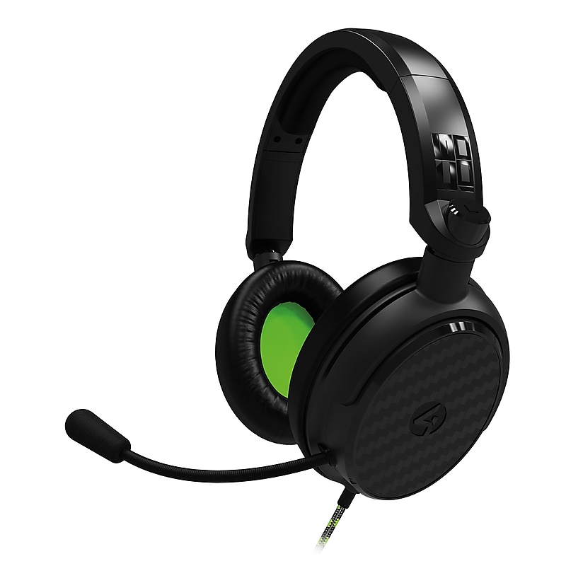 4Gamers C6-100 Stereo Gaming Over-the-Ear Headset, 3.5mm, Black/Green (C6-100GRN-4G) image 1