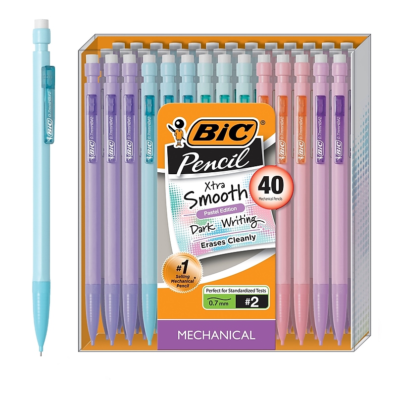 BIC Xtra Smooth Mechanical Pencils, 0.7mm, #2 Medium Lead, 40/Pack (MP40TX-BLK) image 1