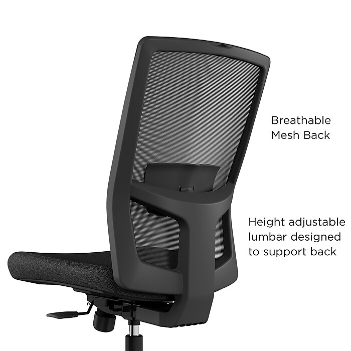 500 Series Armless Fabric Task Chair, Black, (52257