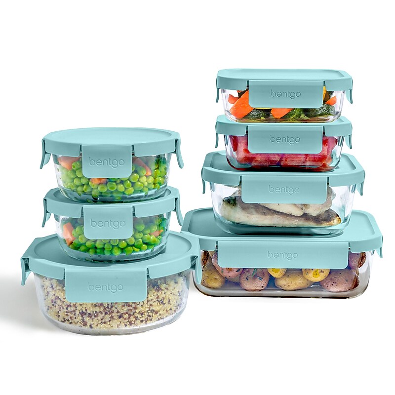 bentgo Glass Leak-Proof Containers, 7/Set (BGPLGLPK3-SA) image 1