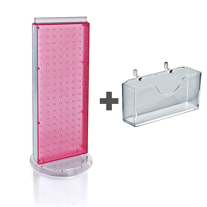 Azar Displays 8" x 21" Pegboard Counter Gift Card Holder Pink image 1