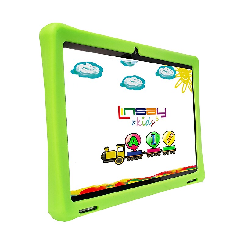 LINSAY 10.1" OCTA CORE Android 13 Tablet Bundle with Green Kids Defender Case, 128GB, Green (F10IPGKIDSG) image 1