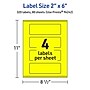Avery Laser/Inkjet Rectangle Multipurpose Labels, 2" x 6", Neon Yellow, 320/Box (94242)~#|#~BFE74DD9-4653-4A09-A62AE6C2199D60C7_sc7