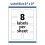 Avery Laser/Inkjet Rectangle Multipurpose Labels, 2" x 3", Glossy White, 400 Labels/Box (94237)~#|#~BFE7D43E-3126-409D-93E7C998B5E20215_sc7