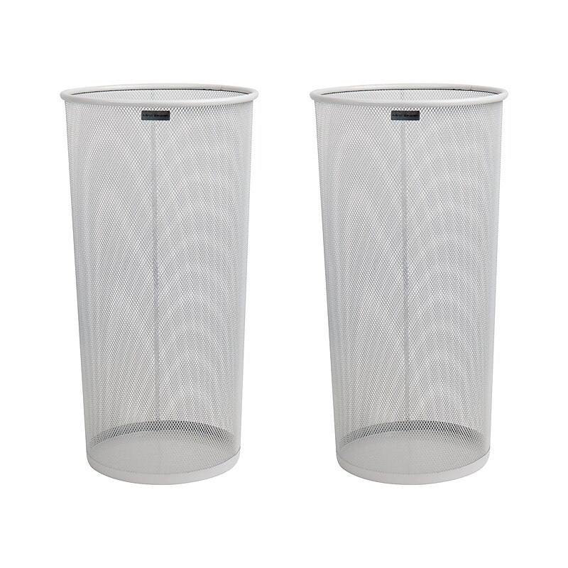 Mind Reader Network Collection Umbrella Holder, White, Metal Mesh, 2/Set (2UMBHBASK-WHT) image 1