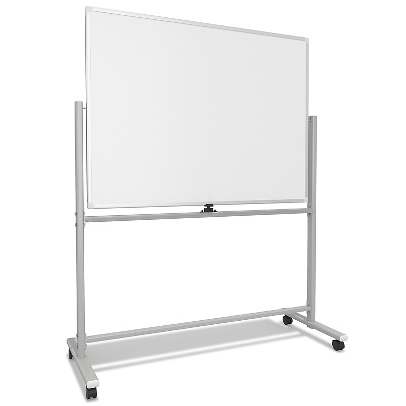 TRU RED™ Magnetic Painted Steel Mobile Dry Erase Board, Aluminum Frame, 4' x 3' (TR62619) image 1