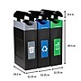 Commercial Zone Avante Series Polyethylene Triple-Stream Trash, Recycling and Compost Center, 90 Gallon, Black (787306MSA)~#|#~BFFB0A74-5BCA-4577-93DC65DC50D51C59_sc7