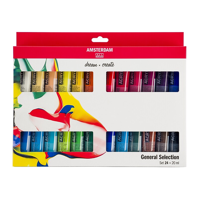 Amsterdam Standard Acrylic General Set, Assorted Colors, 20mL, 24/Set (AMS17820424) image 1