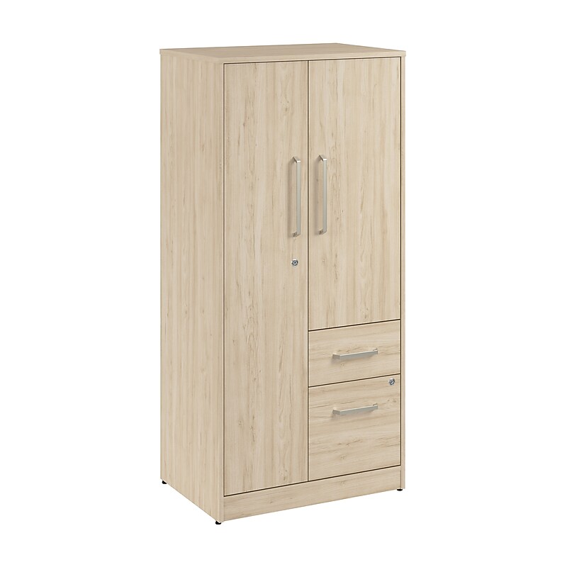 Bush Business Furniture Vista Wardrobe Cabinet with Drawers, Natural Elm (VSS130NEK) image 1