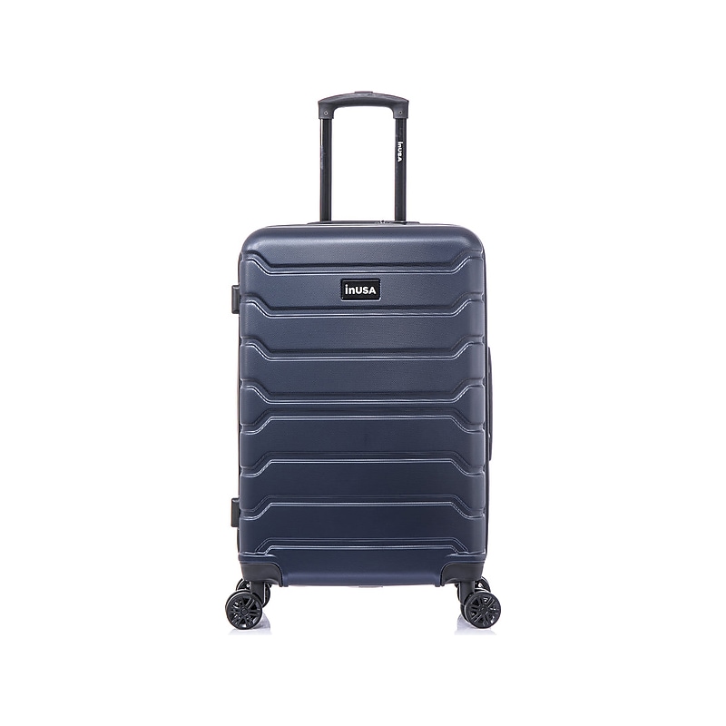 InUSA Trend 24" Hardside Suitcase, 4-Wheeled Spinner, TSA Checkpoint Friendly, Blue (IUTRE00M-BLU) image 1