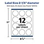 Avery Laser/Inkjet Multipurpose Circle Labels, 2.25" Dia, Glossy White, 600/Box (94510)~#|#~C002617E-B501-4282-902C4B093DBD65CB_sc7