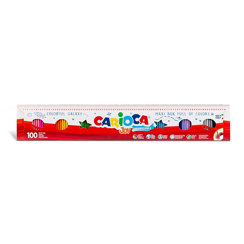 CARIOCA Joy Washable Kids Markers, Fine Tip, Assorted Colors, 100/Set (CRA41019) image 1