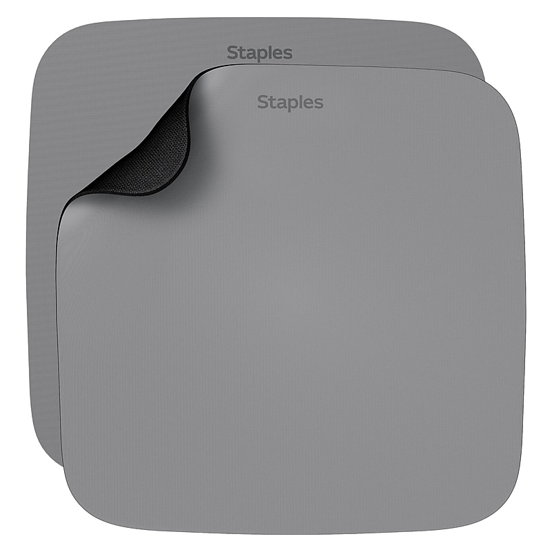 Staples TECH Non-Skid Mouse Pad, Gray, 2/Pack (ST63290) image 1