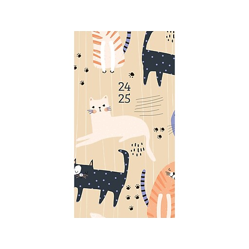 20242025 Willow Creek Purrfect 3.5" x 6.5" Monthly Planner, Multicolor