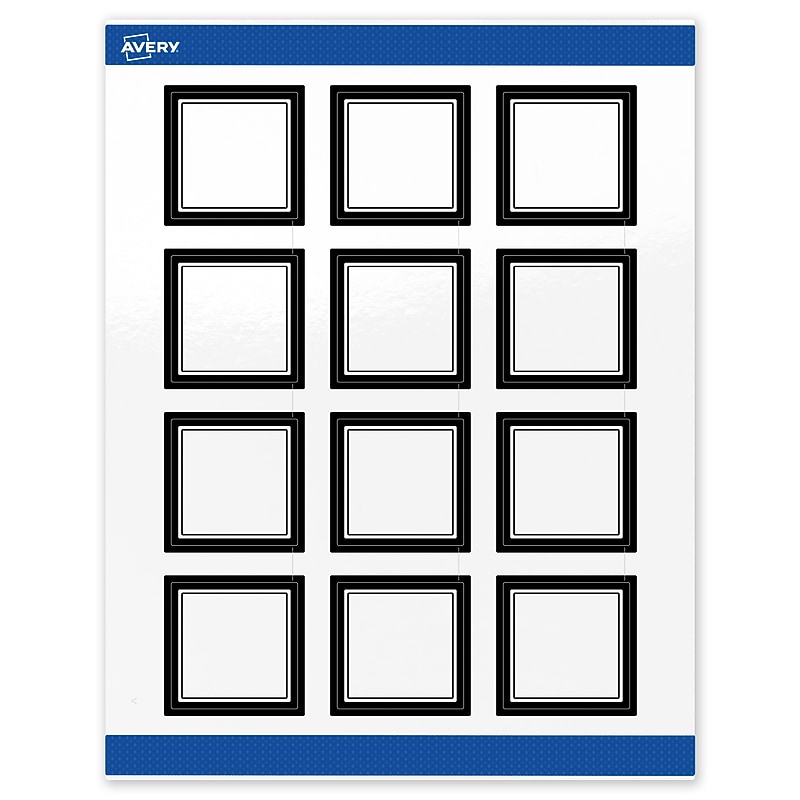 Avery Laser/Inkjet Square Multipurpose Labels, 2" x 2", White, 120/Pack (S00-DM2) image 1