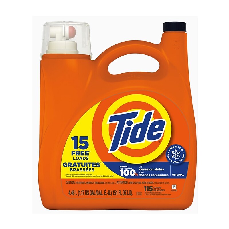 Tide HE Liquid Laundry Detergent, Original Scent, 115 Loads, 151 fl. oz. (12101) image 1