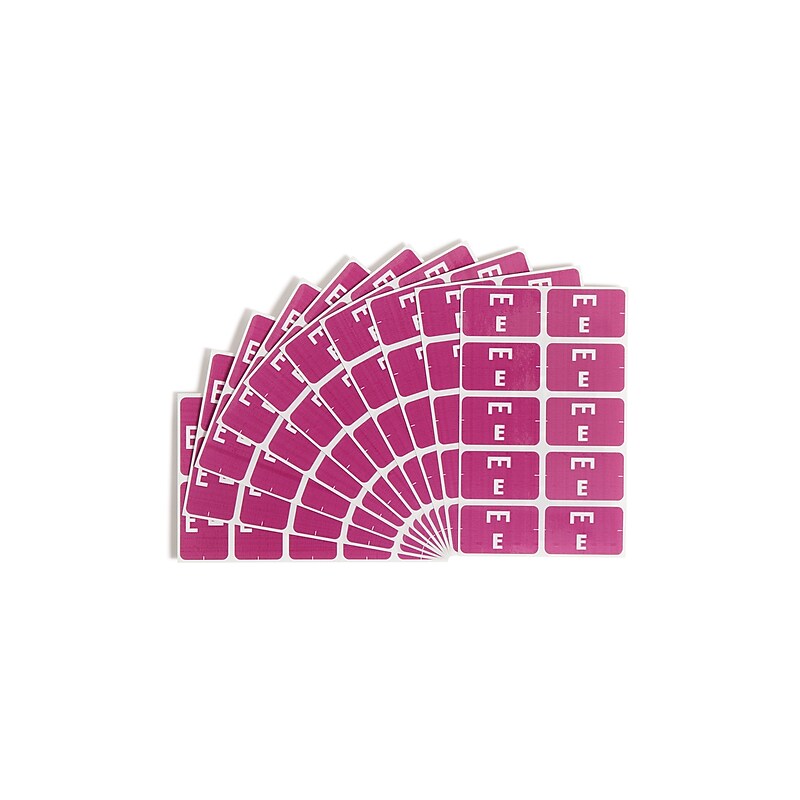 Smead AlphaZ ACCS Color-Coded Alphabetic Labels, E, Purple with White Lettering, 100/Pack (67175) image 1