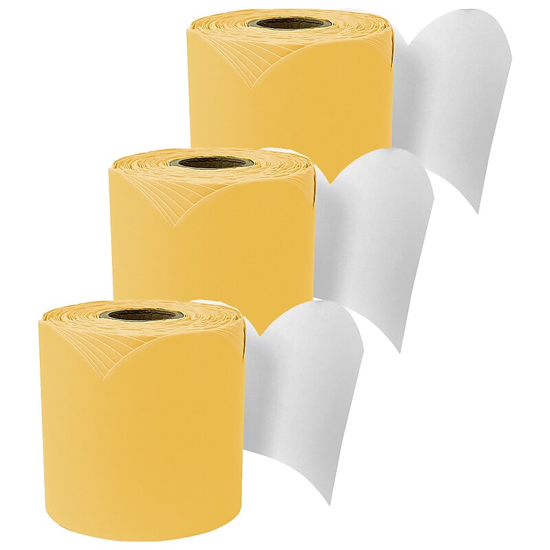 Carson Dellosa Education Rolled Scalloped Bulletin Board Border, 3" x 65', Goldenrod, 3/Bundle (CD-108531-3) image 1