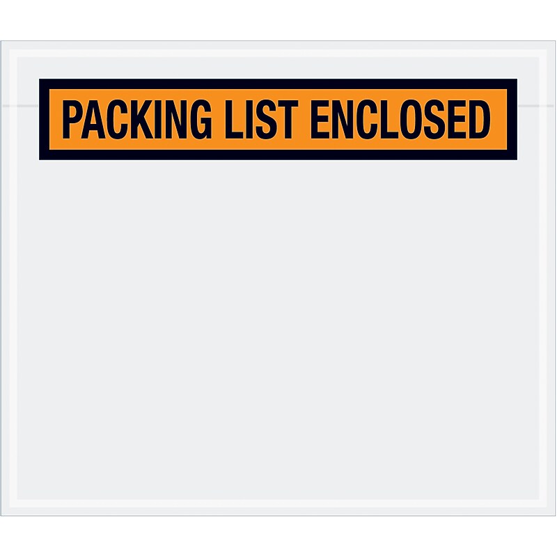 Packing List Envelope, 7" x 6", Clear, 1000/Carton (PL32) image 1