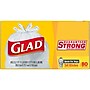 Glad Quick-Tie 13-Gallon Tall Kitchen Trash Bag, 23.75" x 28", 0.66 Mil, White, 80 Bags/Box (60034)~#|#~C039BB90-9782-4F8A-BFF89DC95480A05C_sc7