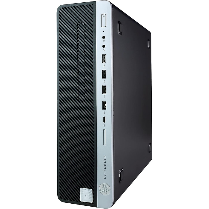 HP EliteDesk Refurbished Desktop Computer with Two 24