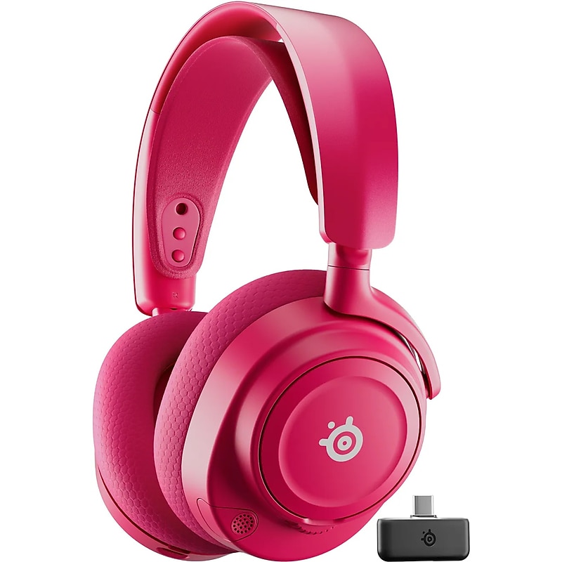 SteelSeries Arctis Nova 7P Gen 2 Wireless Noise Canceling Bluetooth Stereo Gaming On-Ear Headset, USB C, Magenta (61746) image 1