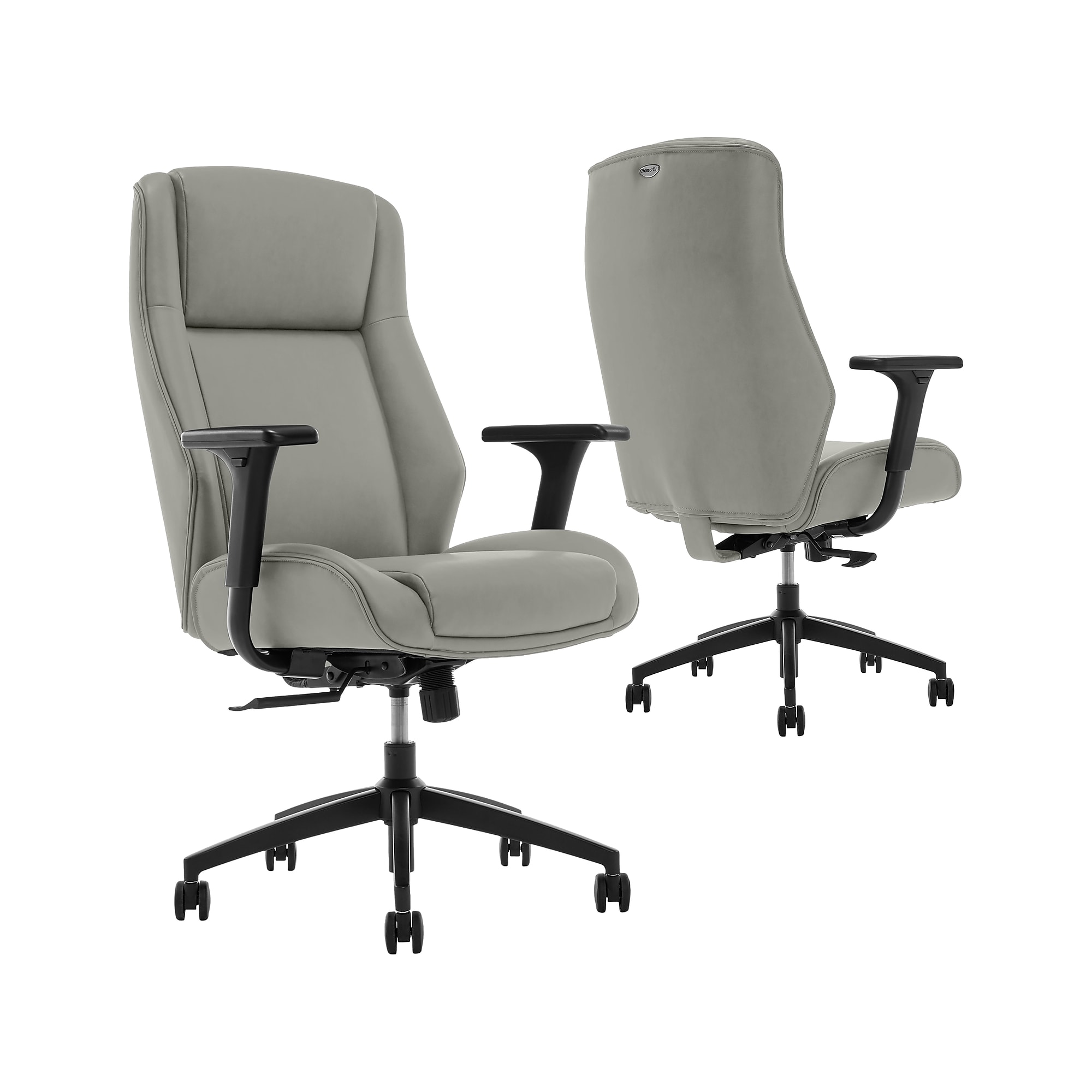 Thomasville Furniture Darius Ergonomic Bonded Leather Swivel Executive Chair, Gray (51490-GRY) Sansujyuku sansujyuku.com
