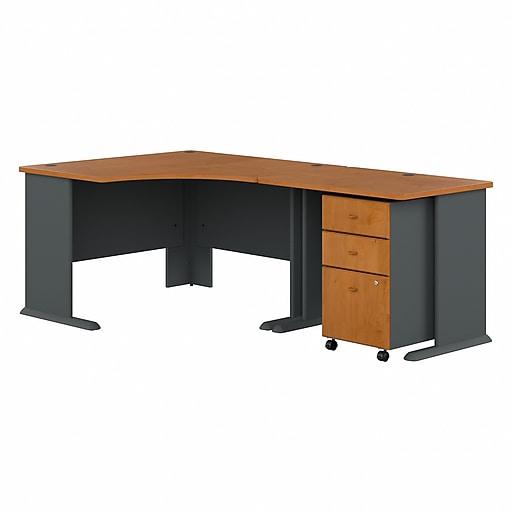 Bush Business Furniture Cubix 48"W Corner Desk with Return and Mobile
