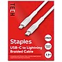 Staples TECH Lightning to USB-C Charging Cable, 3.3 ft., White, 2/Pack (ST62332-VB)~#|#~C04C2002-5E7F-4F41-A781483EC7656FF5_sc7