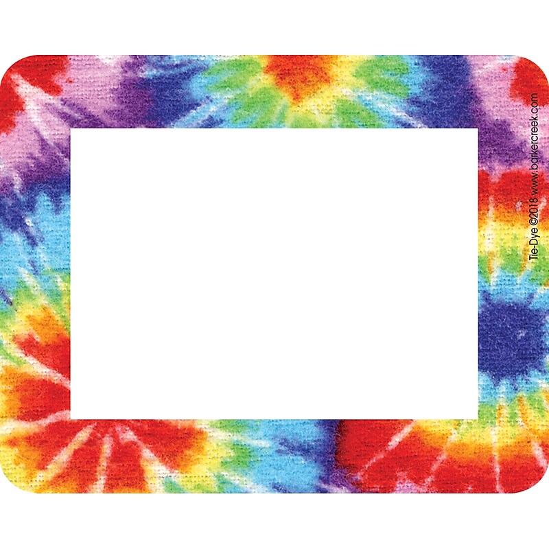 Barker Creek Self-adhesive Tie-Dye School Name Tags, 2.75" x 3.5", 45/Pack (LL1503) image 1