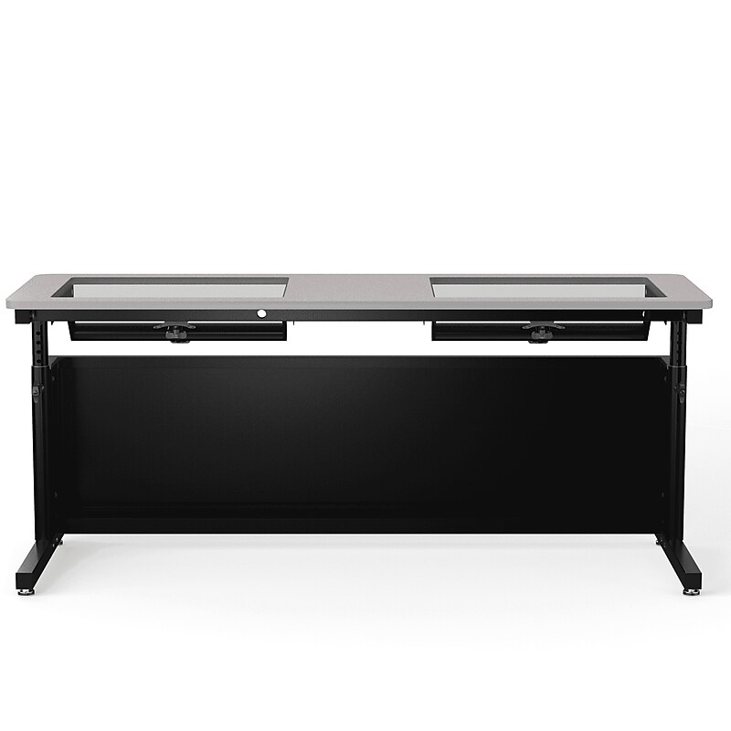 VersaDesk Downview 72"W Manual Adjustable Standing Computer Table, Grey/Black (DVT7224-BG) image 1