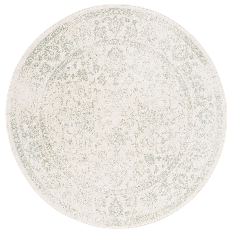 Safavieh Adirondack Collection 4' Round Area Rug, Machine Made, Ivory/Sage (ADR109V-4R) image 1