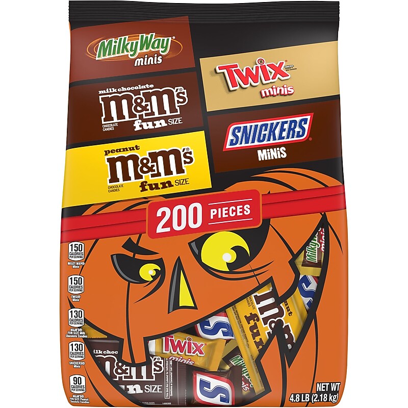 Mars Assorted Milk Chocolate Halloween Candy Variety Pack, 76.94 oz., 200 Pieces/Bag (MMM60050) image 1