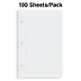 Staples® College Ruled Filler Paper, 5.5" x 8.5", 3-Hole Punched, White, 100 Sheets/Pack (ST12301D)~#|#~C05E138E-B542-4CA4-BDD73070A06CC03E_sc7