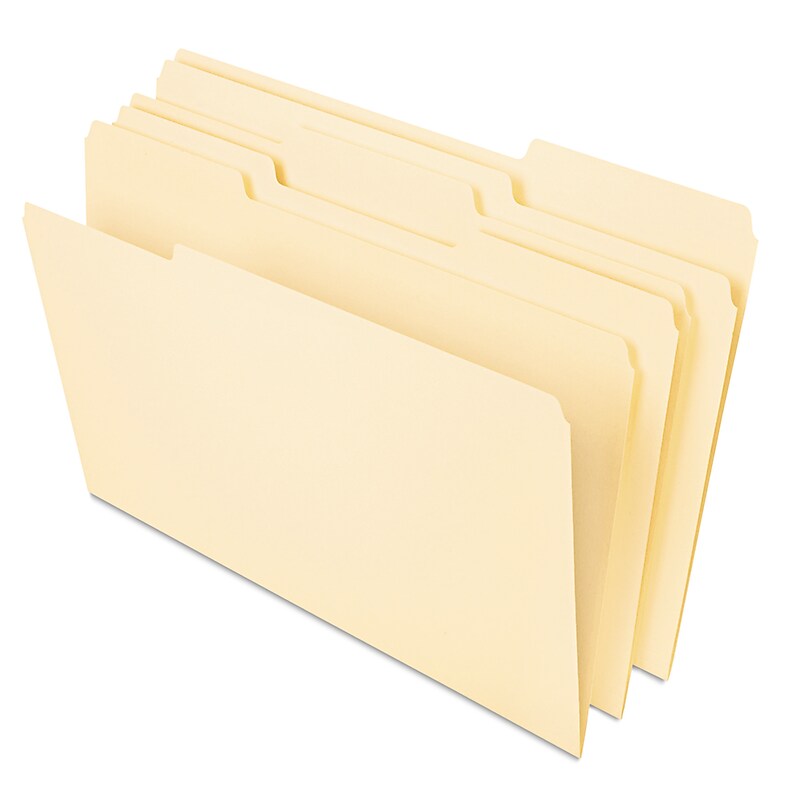 Universal Heavy Duty File Folders, 1/3 Cut One-Ply Top Tab, Letter, Manila, 50/pack image 1