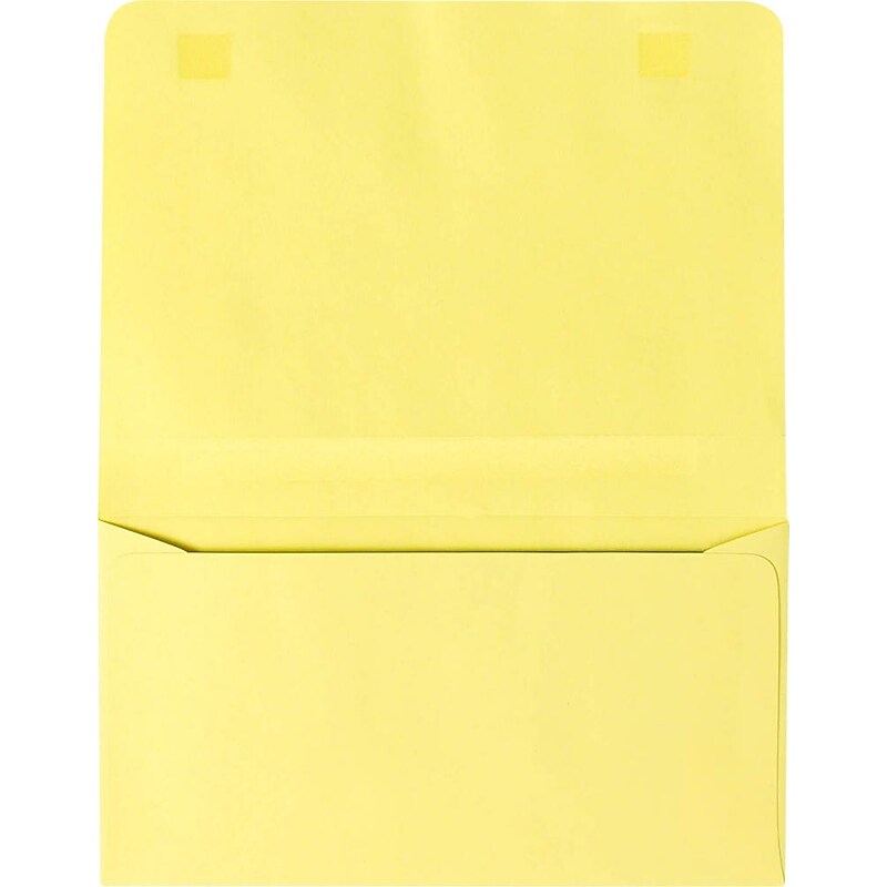 JAM Paper #6 Booklet Envelopes, 4 1/4" x 6 1/4", Pastel Canary Yellow, 50/Pack (R3870-50) image 1