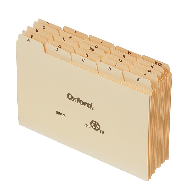 Oxford Index Card Dividers, 4" x 6", Manila, 25/Set (B6425) image 1
