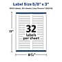 Avery Laser/Inkjet Multipurpose Labels, 0.625" x 3", White, 32 Labels/Sheet, 50 Sheets/Pack (94214)~#|#~C079D792-509C-4D92-96E5859F0B2E5736_sc7
