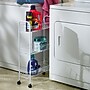 Household Essentials Slimline 3‑Shelf Utility Cart with Steel Frame and Rolling Casters, White (HH05121)~#|#~C07BD528-DDB3-491B-B788B00BB40A13B1_sc7