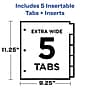 Avery Big Tab Insertable Plastic Dividers with 2 Pockets, 5 Tabs, Two-Tone Multicolor (11982)~#|#~C08BE70D-EFE4-4C77-B83AC1B0D128122E_sc7