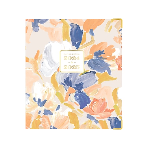 20242025 Blue Sky Day Designer In Bloom 8" x 10" Academic Weekly & Monthly Planner, Gray Board