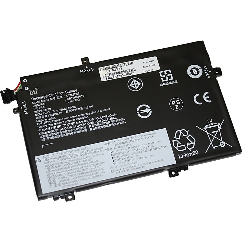 Battery Technology Li-Ion Replacement Battery for Lenovo ThinkPad, 4050mAh (L17M3P53-BTI) image 1