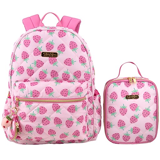 Jessica Simpson Kids 3-Piece Strawberry Laptop Compatible Backpack