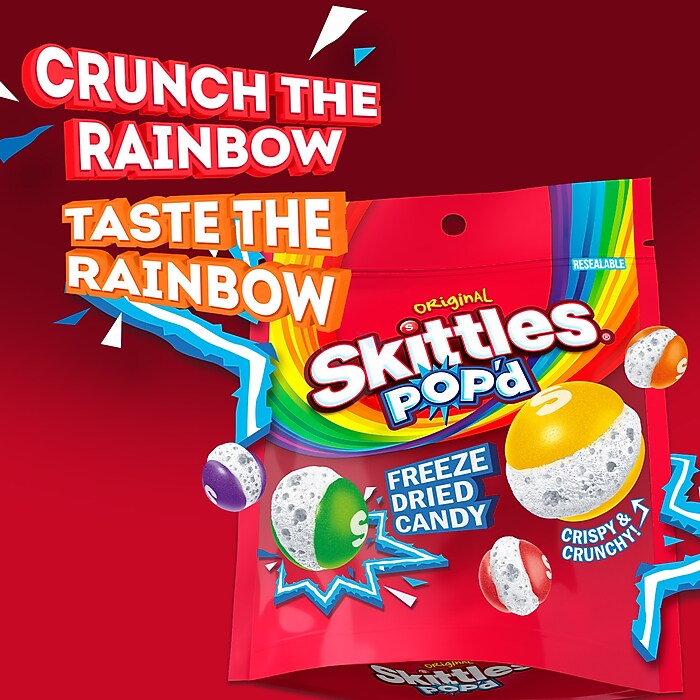 ストゥディウム 　SKITTLE SKITTLES POP'd Originals Freeze Dried Candy, Assorted Flavors, 5.5