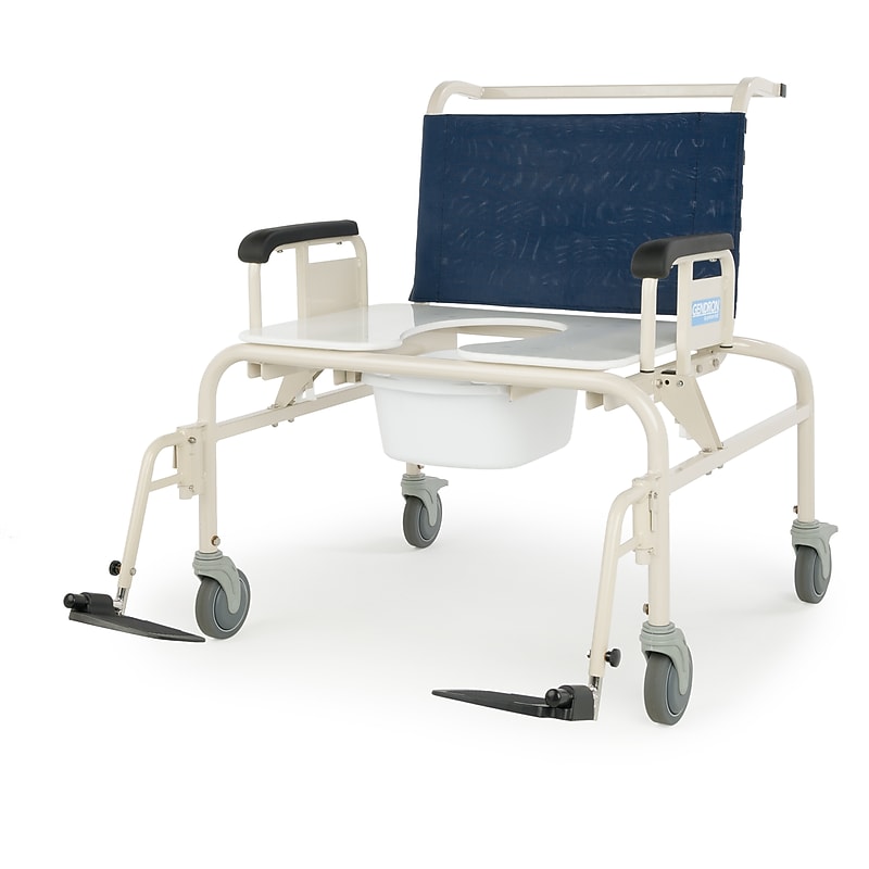 Lumex Shower Commode, Drop Arms, Back Rest, Steel Frame, 750Lb. Capacity (5226) image 1