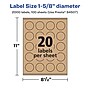 Avery Laser/Inkjet Multipurpose Circle Labels, 1.625" Dia, Kraft Brown, 2000/Box (94507)~#|#~C0A359FE-67B5-4CB5-86551A9AFB4661B4_sc7